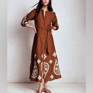 Boden Mae Linen Blend Shirt Dress